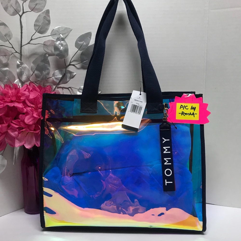 Tommy Hilfiger Clear Holographic Iridescent Tote